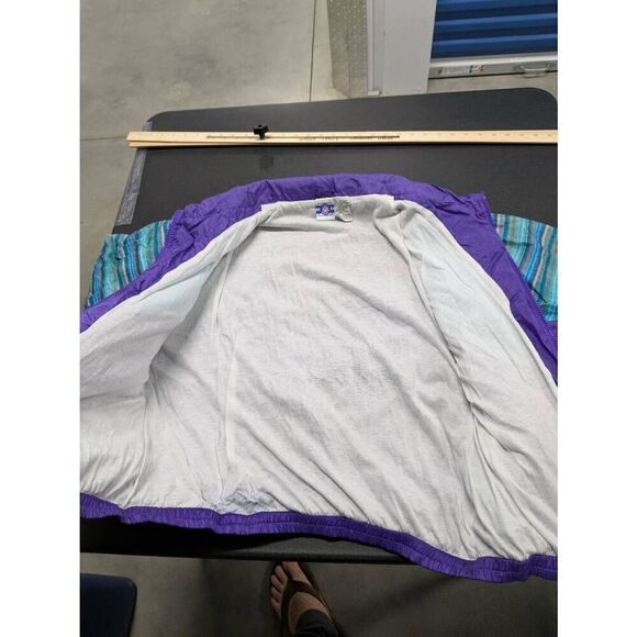 Vintage Pro Spirit 90's Nylon Zip Up Track Jacket Blue/Purple/Teal Women's Size - Picture 4 of 5